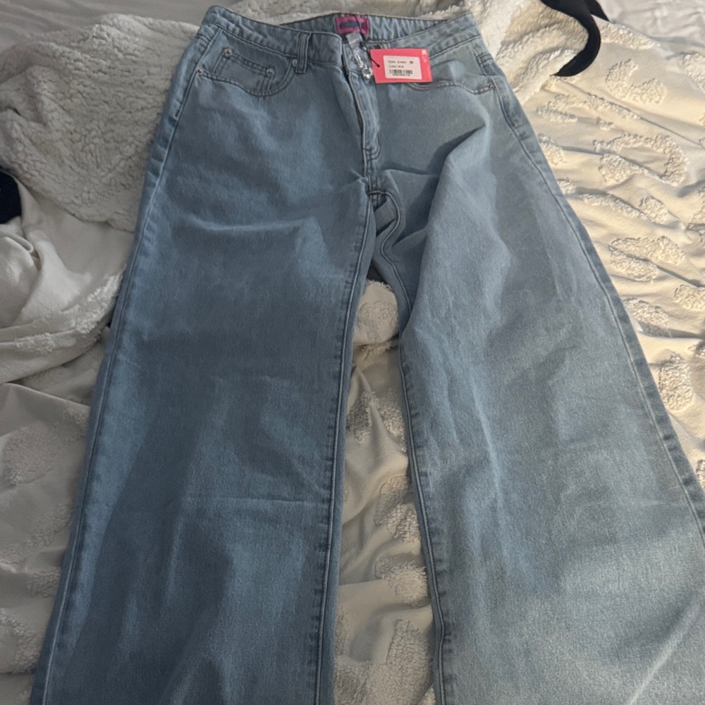 Edikted Sky Blue Denim Pants
